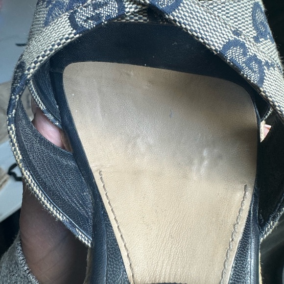 USED -GUCCI Penelope GG Canvas- espadrille wedge size 6 1/2- AUTHENTIC - Picture 8 of 16